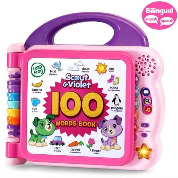 LeapFrog Scout and Violet 100 Words Book, bilingual educational toy 18+months - Picture 1 of 10